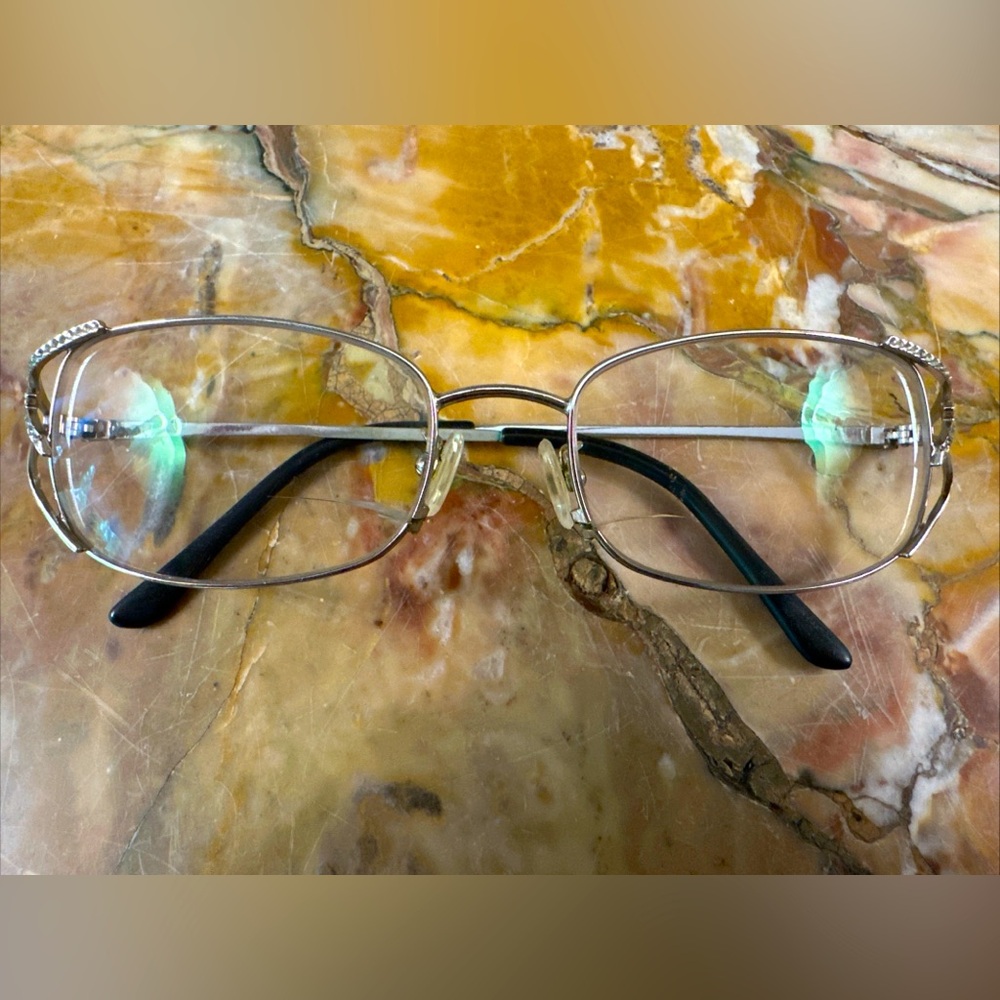 Fendi Glasses Frames Silver With Rhinestone “F” Vintage